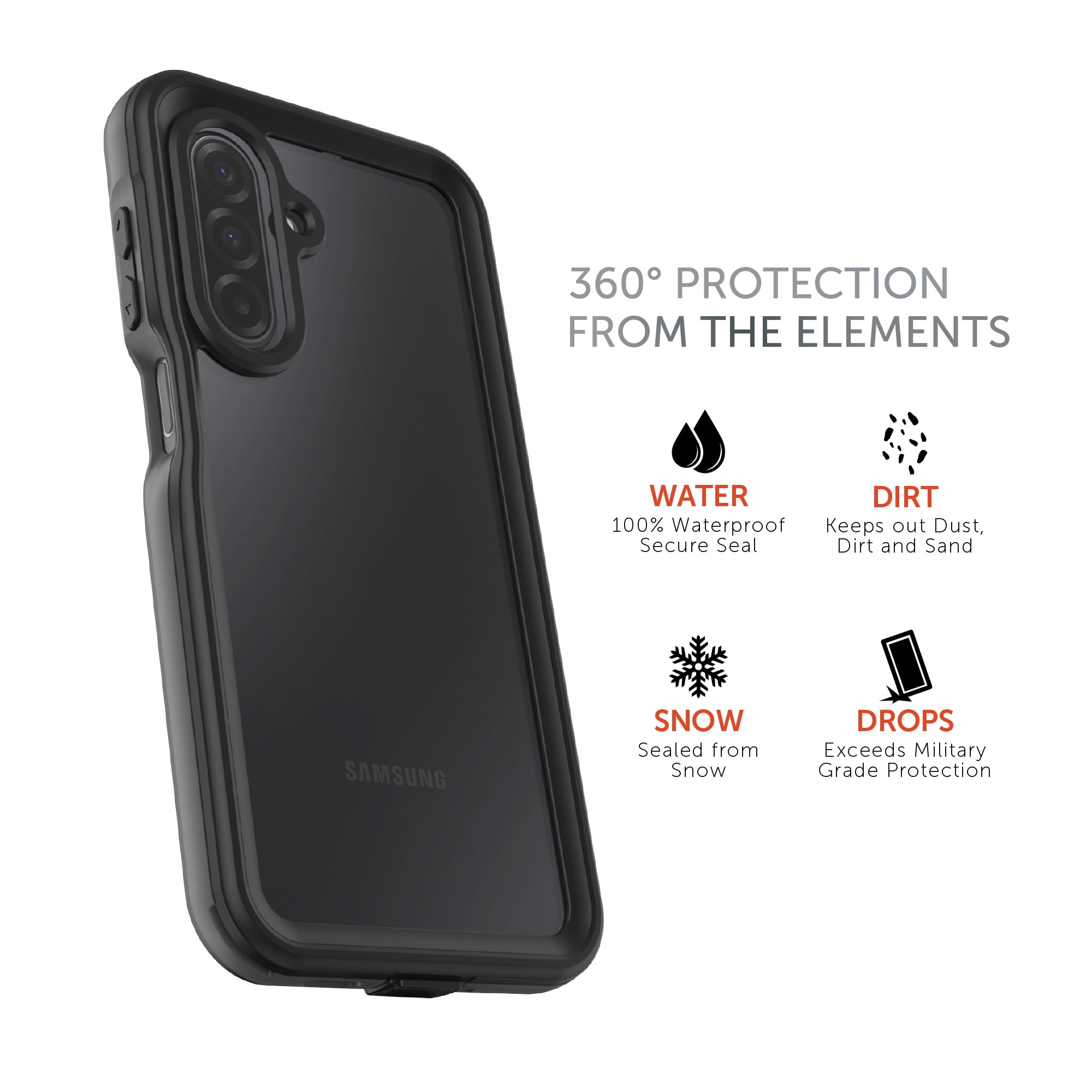 Body Glove Tidal Waterproof Phone Case for Samsung Galaxy A17 5G - Black/Gray