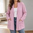 thumbnail image 2 of Iroehba Womens Cardigan Plus Size Long Sleeve Open Front Solid Color Relaxed Cut Casual Outerwear with Pockets for Everyday Wear, 2 of 10