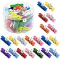thumbnail image 1 of Push Pins With Clips 50 Pieces Colored Wooden Push Pins With Clips For Photos Gift, 1 of 4