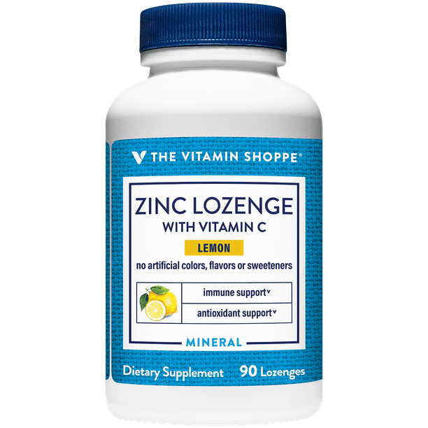 Zinc Lozenge with Vitamin C Immune Support Lemon (90 Lozenges)