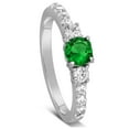 thumbnail image 2 of Classic Art Deco 1.5 Carat Green Emerald Gemstone Moissanite Diamond Engagement Ring in 10k White Gold, 2 of 4