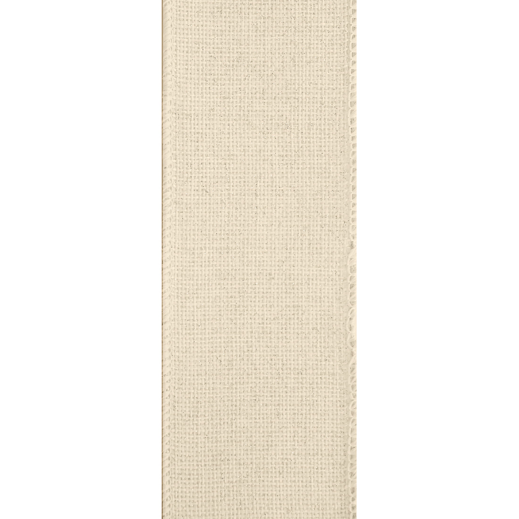 Offray Ribbon, Antique White 2 1/2 inch Burlap, Woven Ribbon, 9 feet