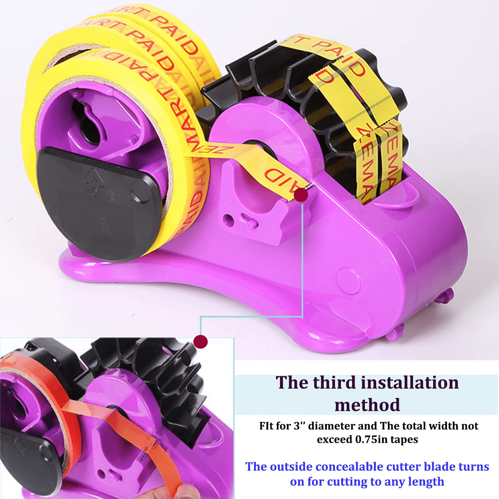 Multi-Roll Heat Tape Dispenser Sublimation 1 and 3Core Double Reel Cores  Sublimation for Heat Transfer Tape, Semi-Automatic Tape Dispenser with  Compartment Slots with 6 Pieces High Temp Tape 