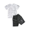 thumbnail image 3 of Lejafay Kids Boys Sport Suit Short Sleeve T-Shirt and Shorts Workout Set Football Basketball Training White 110, 3 of 7