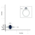 thumbnail image 5 of ANGARA Natural Claw-Set Oval 2 ct Blue Sapphire Split Shank Halo Ring in 14K White Gold for Women (Size-9x7mm) | September Birthstone, Anniversary, Jewelry Gift for Women | Natural Blue Sapphire Ring, 5 of 9