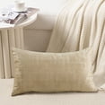 thumbnail image 2 of Home Soft Things Textured Velvet Pillow Covers (Set of 2), - Almond Buff - 14" x 26", 2 of 5