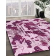 thumbnail image 2 of Ahgly Company Indoor Round Abstract Dark Pink Abstract Area Rugs, 8' Round, 2 of 6