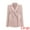 Pink, variant on Women's Double Breasted Blazer Business Suit Jacket L Pink
