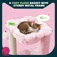 thumbnail image 3 of Amolife 14.1" Cat Tree with Hammock, Sisal Scratching Post, Plush Bed, Stable Cat Furniture for Indoor Cats and Kittens, Pink, 3 of 9