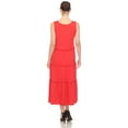 thumbnail image 3 of White Mark Women's Scoop Neck Tiered Midi Dress, 3 of 5