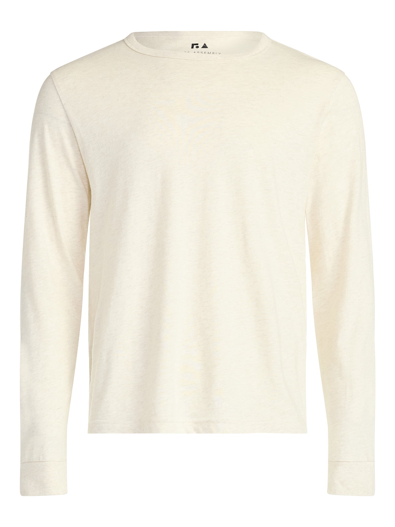 Free Assembly Men's Everyday Cotton Tee with Long Sleeves, Sizes XS-3XL