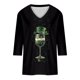 thumbnail image 5 of TaTaai Women Loose Casual V-Neck Top St. Patrick's Day Print 3/4 Sleeve Fashion Tee Ladies Spring Daily Outdoor Wear Soft Comfortable Non-See-Through No Fading Stylish Top Gift, 5 of 5