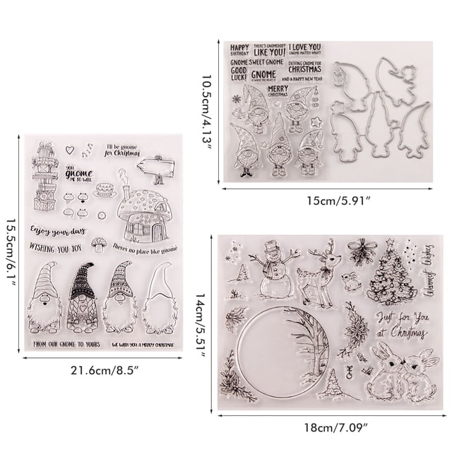 1 Juego de troqueles y sellos de corte DIY de Navidad, máquina cortadora de álbumes de recortes, plantillas, plantilla de estampado, regalos