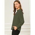 thumbnail image 4 of AllegK Dde San Patricio profesional Blusas de gade manlarcon cuello alto elegante pamujer Verde oscuro M, 4 of 6