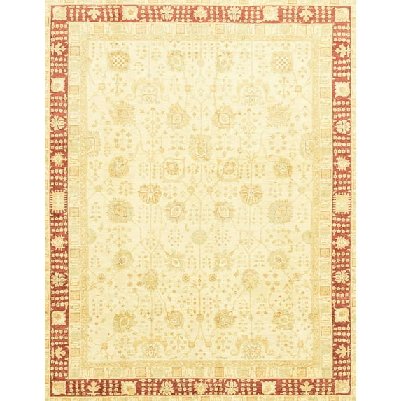 Ahgly Company Indoor Rectangle Abstract Corn Yellow Oriental Area Rugs, 8' x 10'