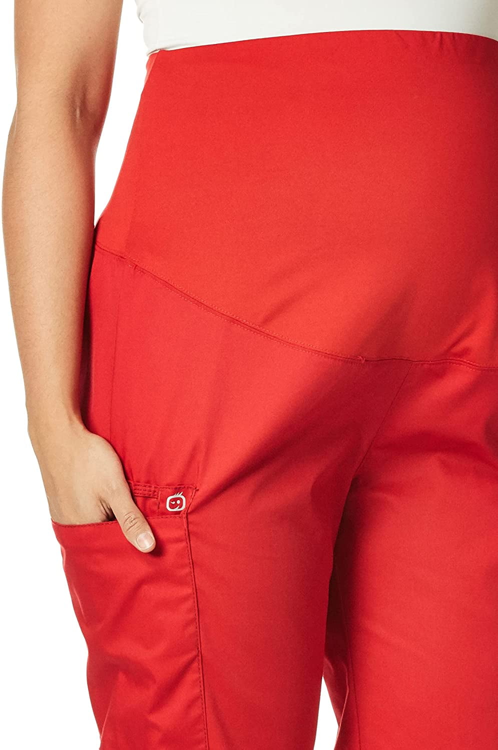 Wink WonderWORK Maternity Cargo Scrub Pant, Red, 3X Womens