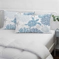 thumbnail image 4 of Navy Blue Coastal Turtle Queen Size Pillow Cover, Pillowcase Protectors with Zipper, Breathable Decorative Throw Pillow Case Cover, Ocean Coral Nautical Pillow Shams for Couch Sofa 20x30Inch, 4 of 8