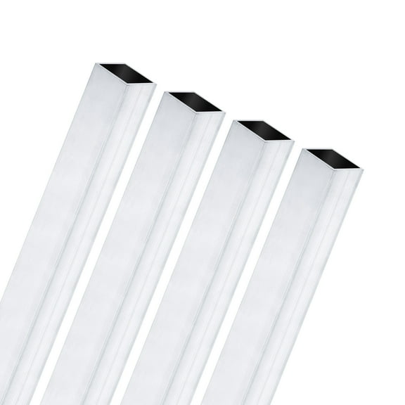 4-Pack 300mm 6063 Aluminum Square Tube, 10x10mm Outer Width 1mm Wall Thick Seamless Aluminum Tubing for Frame Construction