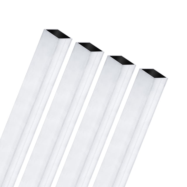 Tubo cuadrado de aluminio 6063 de 300 mm en paquete de 4, 10x10 mm de ancho exterior, 1 mm de grosor de pared, tubería de aluminio sin costura para construcción de marcos
