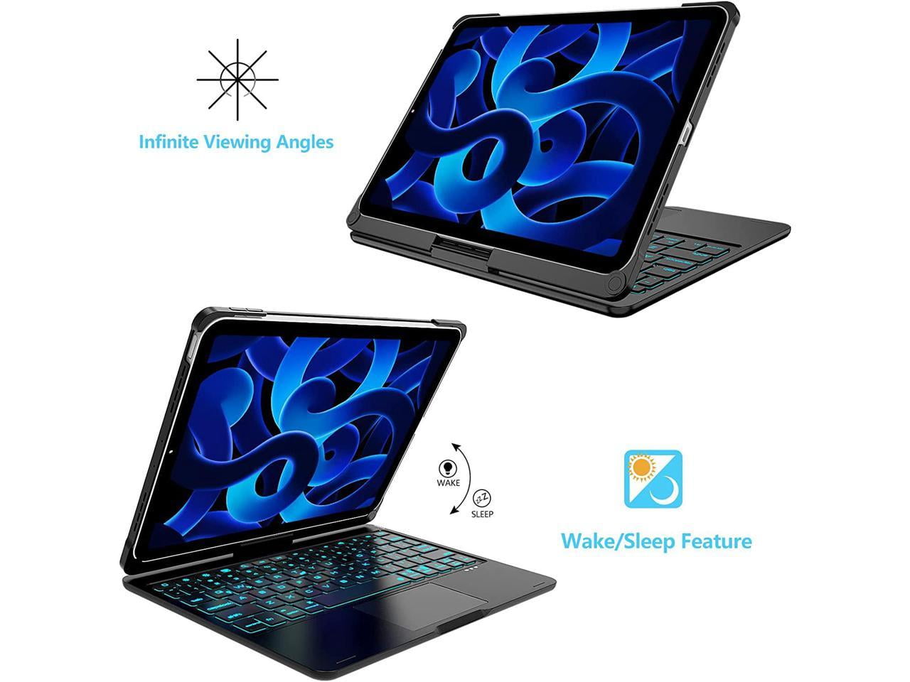 iPad 10th Generation 10.9 inch 2022 Case with Keyboard, Trackpad, Backlit, Rotatable - Touchpad iPad 10th Keyboard Case 10.9" 2022 with Pencil Holder