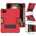 thumbnail image 2 of Case for iPad Pro 12.9 Inch 2021/2020/2018, Kickstand Shockproof Kids Proof Case Heavy Duty High Impact Resistant Hybrid Three Layer Rugged Defender Full Body Protection Case, Red+Black, 2 of 5