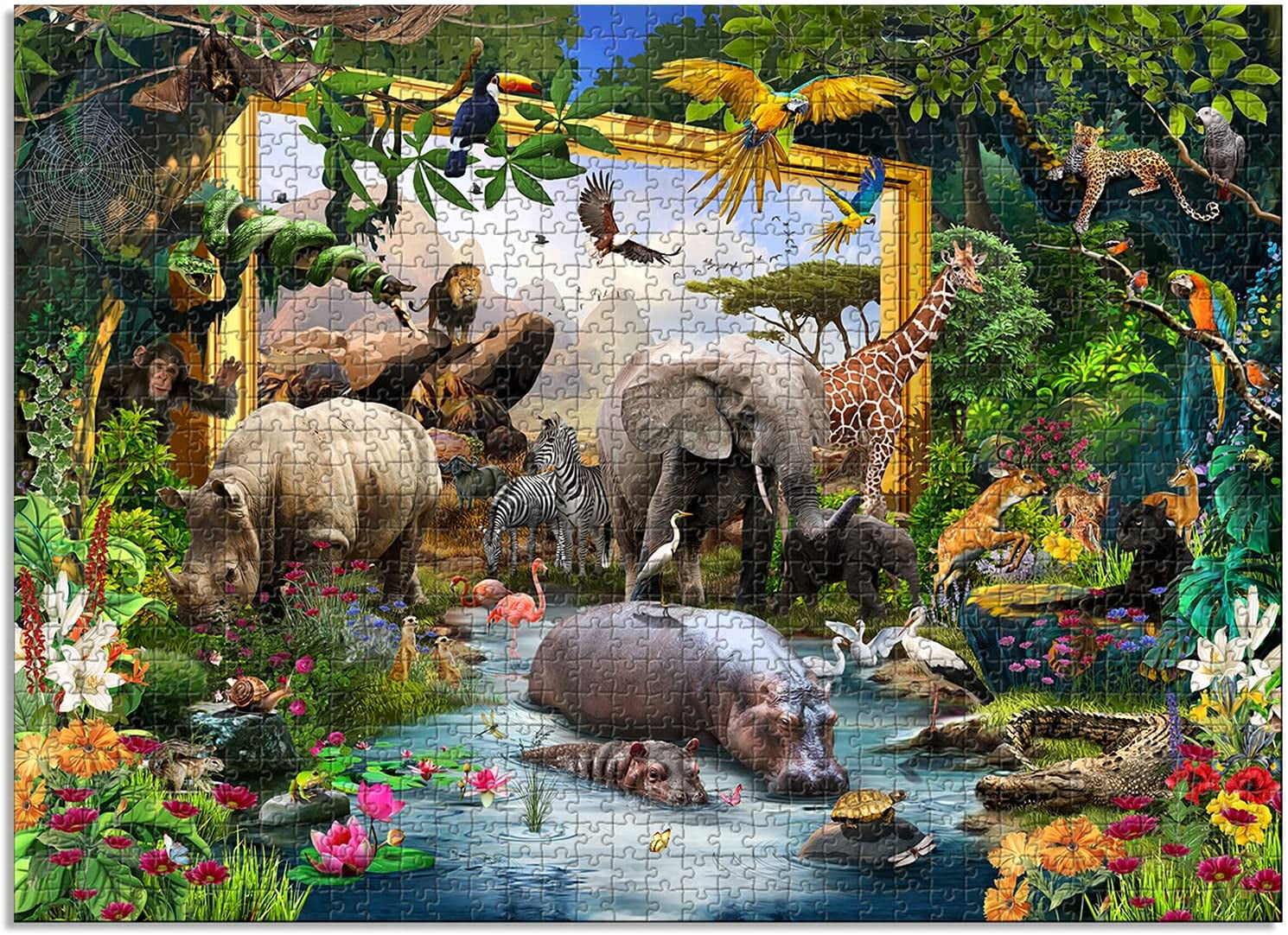 JoyMountain Peak African Safari 1000 Piece Puzzle for Adults - Jigsaw  Puzzles 1000 Pieces Animal Puzzle with Matte Finish and Poster - Made in  USA 