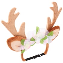 LOLIPPYY Soft Plush Christmas Dog Antlers Headband Pet Hair Accessory for Holiday Parties and Festive Celebrations