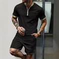 thumbnail image 2 of Shorts Courts pour Hommes Pantalons pour Hommes Décontractés Mode Hommes Manches Courtes Col Rabattu Pantalons Survêtement Deux Pièces Manches pour Hommes Pantalons pour Hommes Mode, 2 of 8