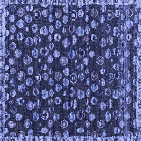 Ahgly Company Indoor Square Abstract Blue Modern Area Rugs, 4' Square