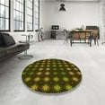 thumbnail image 4 of Ahgly Company Machine Washable Indoor Round Transitional Dark Yellow Green Area Rugs, 8' Round, 4 of 7