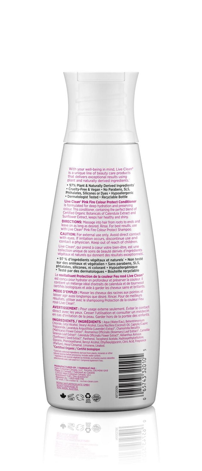 Live Clean Pink Fire Colour Protect Conditioner, 350 mL, Conditioner