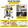 thumbnail image 4 of VEVOR Commercial Stand Mixer, 15Qt Stainless Steel Bowl, 500W Heavy Duty Electric Food Mixer with 3 Speeds Adjustable 113/184/341 RPM, Dough Hook Whisk Beater Included, Perfect for Bakery Pizzeria, 4 of 9