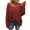 Red, variant on Oversize Women V-Neck Loose Casual Knit Sweater