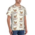 thumbnail image 4 of Yiaed Flower Chicken Print Mens Short Sleeve Tight Fit T-Shirt, Crewneck Casual Tee-Small, 4 of 5