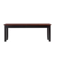 thumbnail image 4 of Pemberly Row Rubberwood Backless Dining Bench in Black/Cherry, 4 of 5