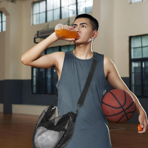 Phenofice 1Pack Portable Basketball Mesh Bag with Large Capacity Round Opening Sports Style