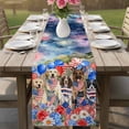 thumbnail image 4 of American Flag Table Runner 90 Inches, Forest Funny Dogs Red Blue Independence Day Bed Runner Dresser Scarves Tabletop for Indoor Outdoor Parties/Ceremony/Banquet, 13" x 90", 4 of 9