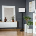 thumbnail image 2 of Globe Electric D'Alessio 58" Matte Black Floor Lamp with White Linen Shade, 67046, 2 of 7