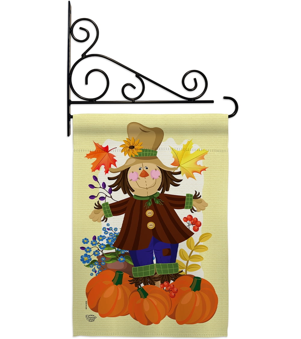 Harvest & Autumn Scarecrow Garden Flag Set Fall 13 X18.5 DoubleSided