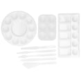 thumbnail image 1 of Qiilu Spatula Set, Professional Color Palette Plastic White For Mixing Paint For Drawing, 1 of 8
