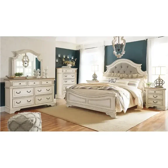 B743-58 Ashley Furniture Realyn King Upholstered Panel Bed