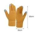 thumbnail image 6 of Eoperou 1 Pair Women Winter Gloves Thick Touch Screen Windproof Plush Knitted Color Matching Elastic Warm Five Fingers Anti-slip Soft Cozy Regular Fit Cycling Gloves Outdoor Gloves, 6 of 8