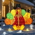 thumbnail image 4 of Starfree 48-inch Lighted Turkey Outdoor Thanksgiving Decoration Harvest Festival Turkey Light Fall/Christmas Yard Decoration with LED for Lawn & Porch, 4 of 9
