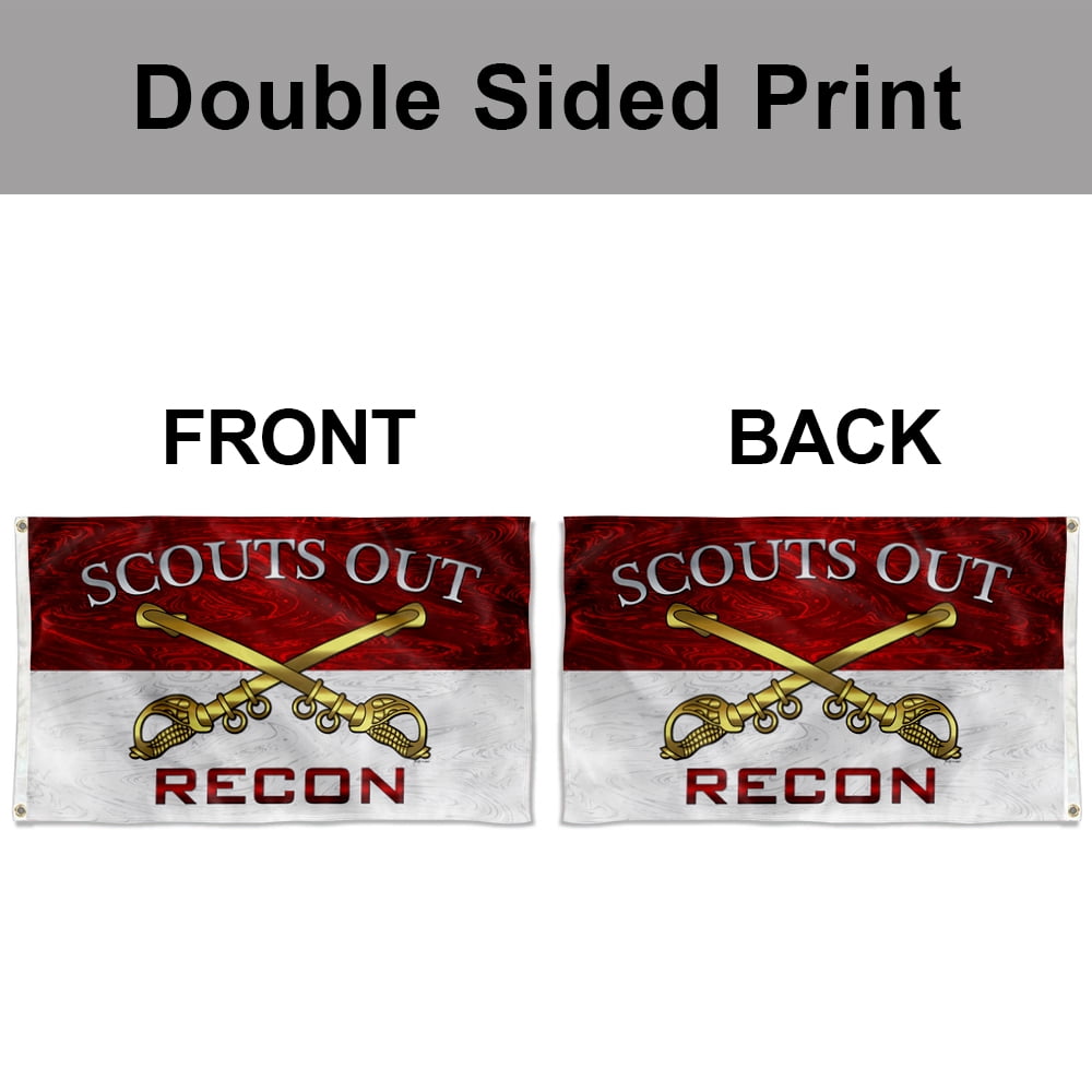 Dutern Double Sided Cavalry Scouts Out Recon Flag Banner 3 Ply with Brass Grommets 3x5 Feet