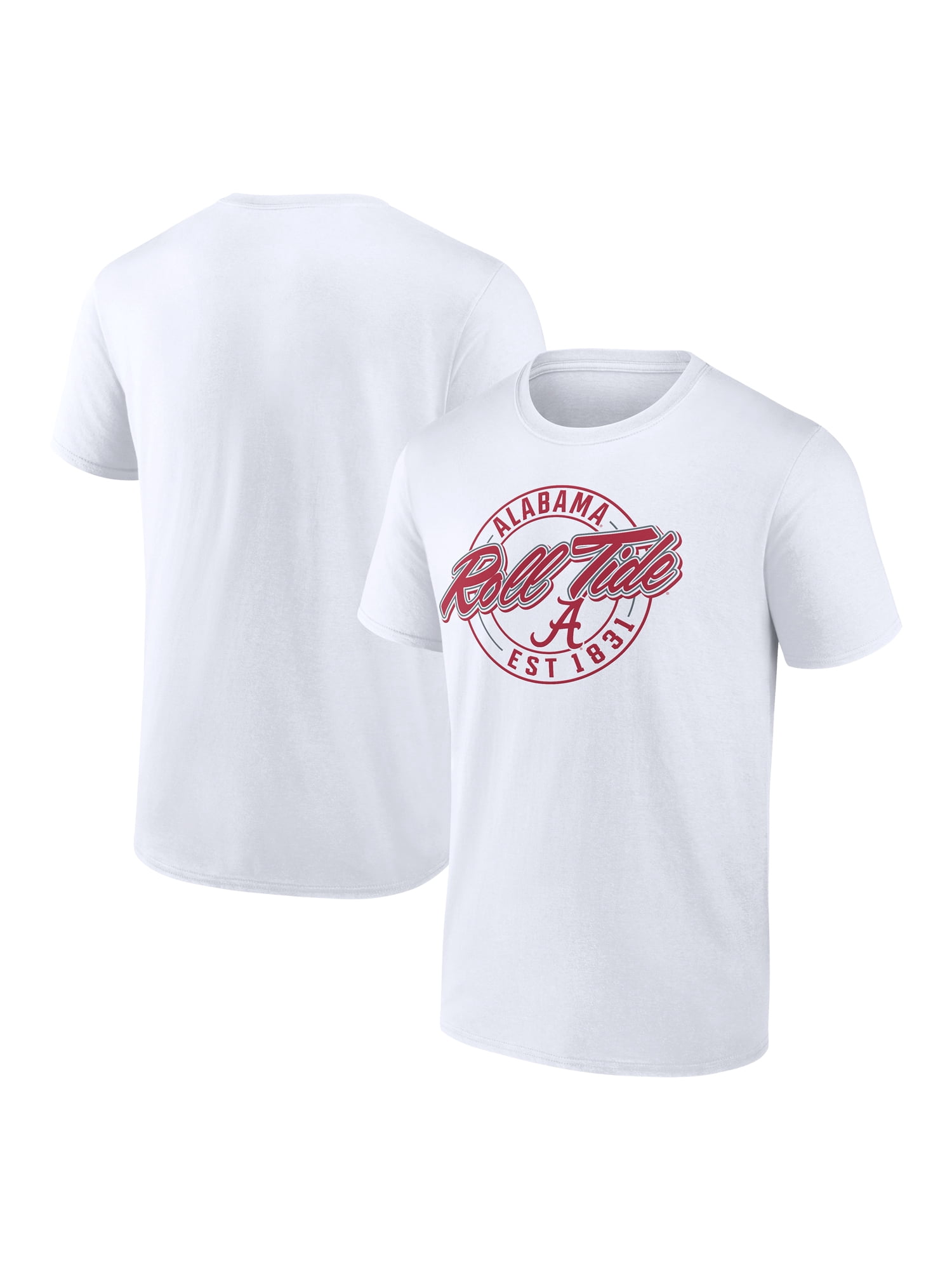NCAA Alabama Crimson Tide Men's Cotton White Short Sleeve T-Shirt