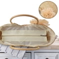 thumbnail image 3 of 2X Women's Straw Handbag Flower Woven Summer Beach Messenger Tote Bag Basket Shopper Purse, 3 of 8