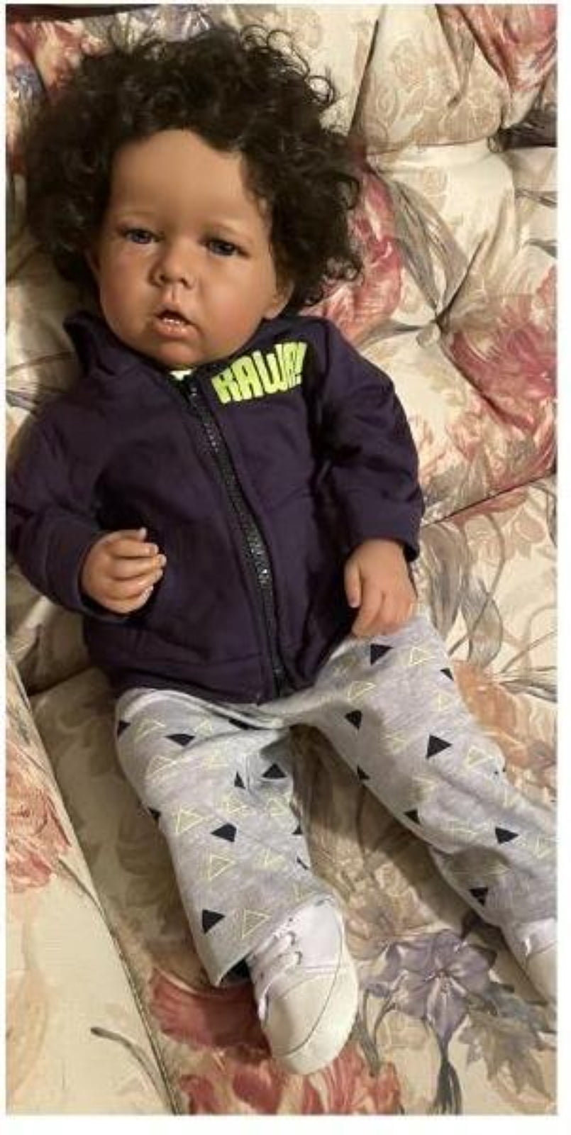 Lifelike Reborn Baby Dolls Black - 20 inch Baby Boy Cloth Body Newborn Baby Doll African American Real Life Baby Dolls Gift Box for Kids