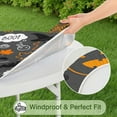 thumbnail image 5 of 44in Pumpkin Ghost Round Halloween Tablecloth with Elastic Edge, Fitted Table Cover for 36-44" Tables, Polyester Reusable Table Cloths Wipe Clean for Picnic, Dining, Outdoor Use and Party Decor, 5 of 7
