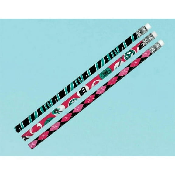 Rocker Princess Polka Dot Rock Star Pink Girls Kids Birthday Party Favor Pencils