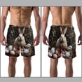 thumbnail image 3 of luoweisi Men's Beach Shorts Quick Dry Swim Trunks with Mesh Lining Easter Rabbit L, 3 of 5
